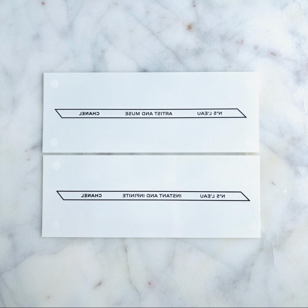2 pc Chanel ribbon temporary tattoos